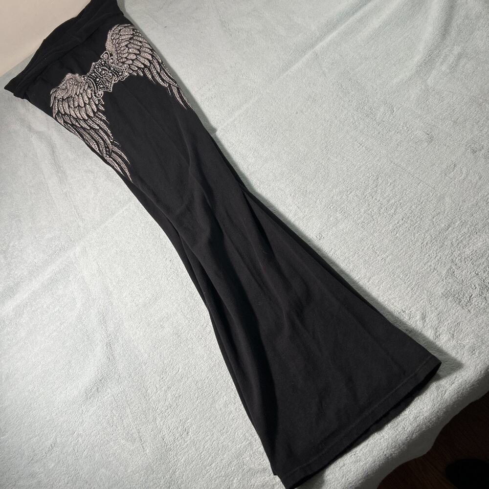 Y2K 2000s Embellished Rhinestoned Beyond Baggy Flare Sweatpants 26x35 Dojo Loose - Picture 13 of 16